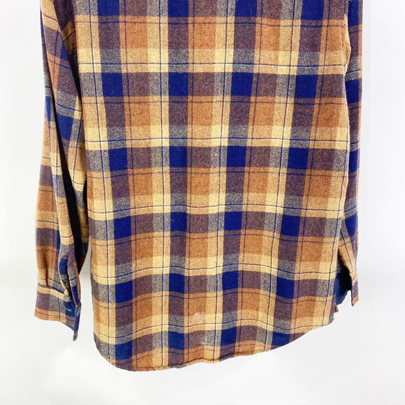 90s CAREER CLUB Vintage Plaid Flannel Shirt Dutton Up - Picture 7 of 12